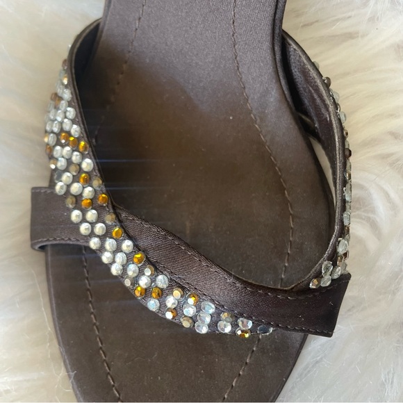 Alfani brown satin strappy heels w/ rhinestones Women’s Size 5.5 - Picture 5 of 12